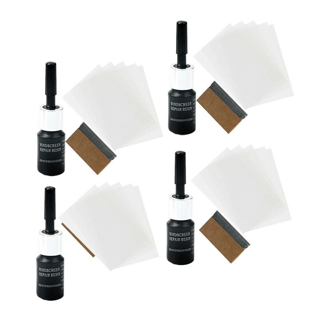 4x Auto Glass Nano Repair Tool Car Window Glass Cracks Chips Repair  Kit