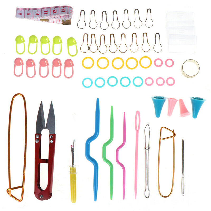 56 pcs Crochet Hook Knit Yarn Weave Knitting Needle Clip Marker Tool setATAU SJ