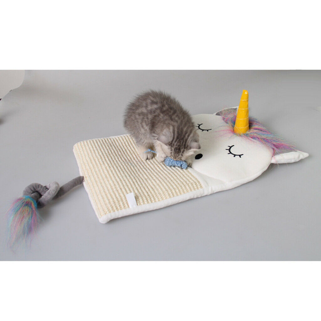 Cartoon Cat Kitten Scratch Mat Sisal Pad Scratcher Board Sofa Cushion  #1