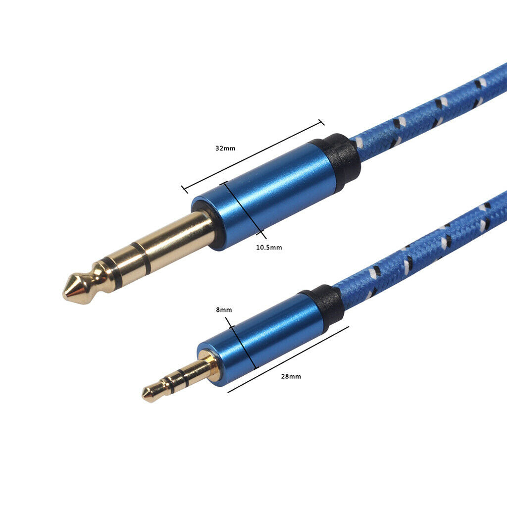 6.35mm to 3.5mm 1/8" Male to Male Cable for iPod Amplifier PC Guitar Mixer