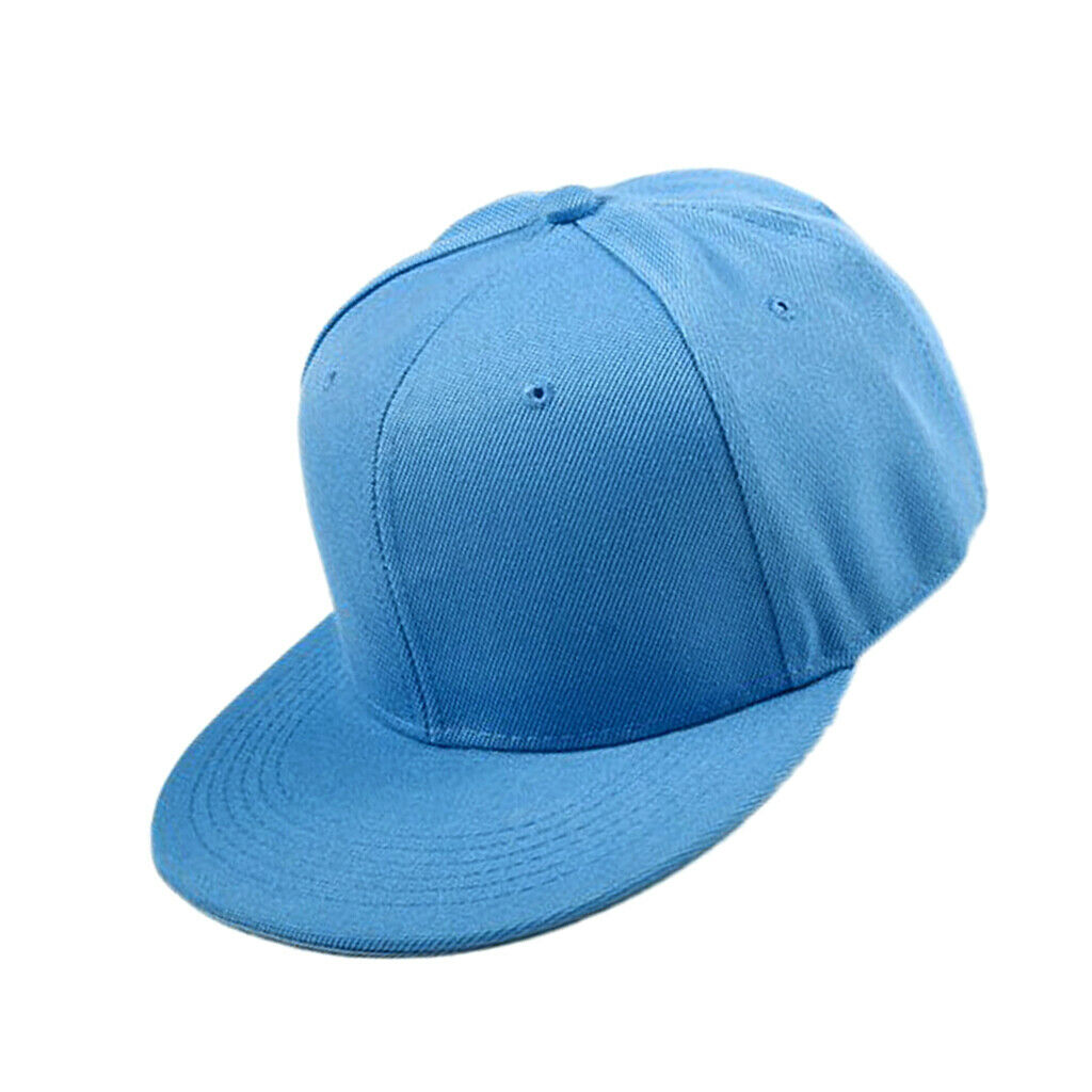 Plain Solid Denim Baseball   Adjustable Curved Visor Lake-blue