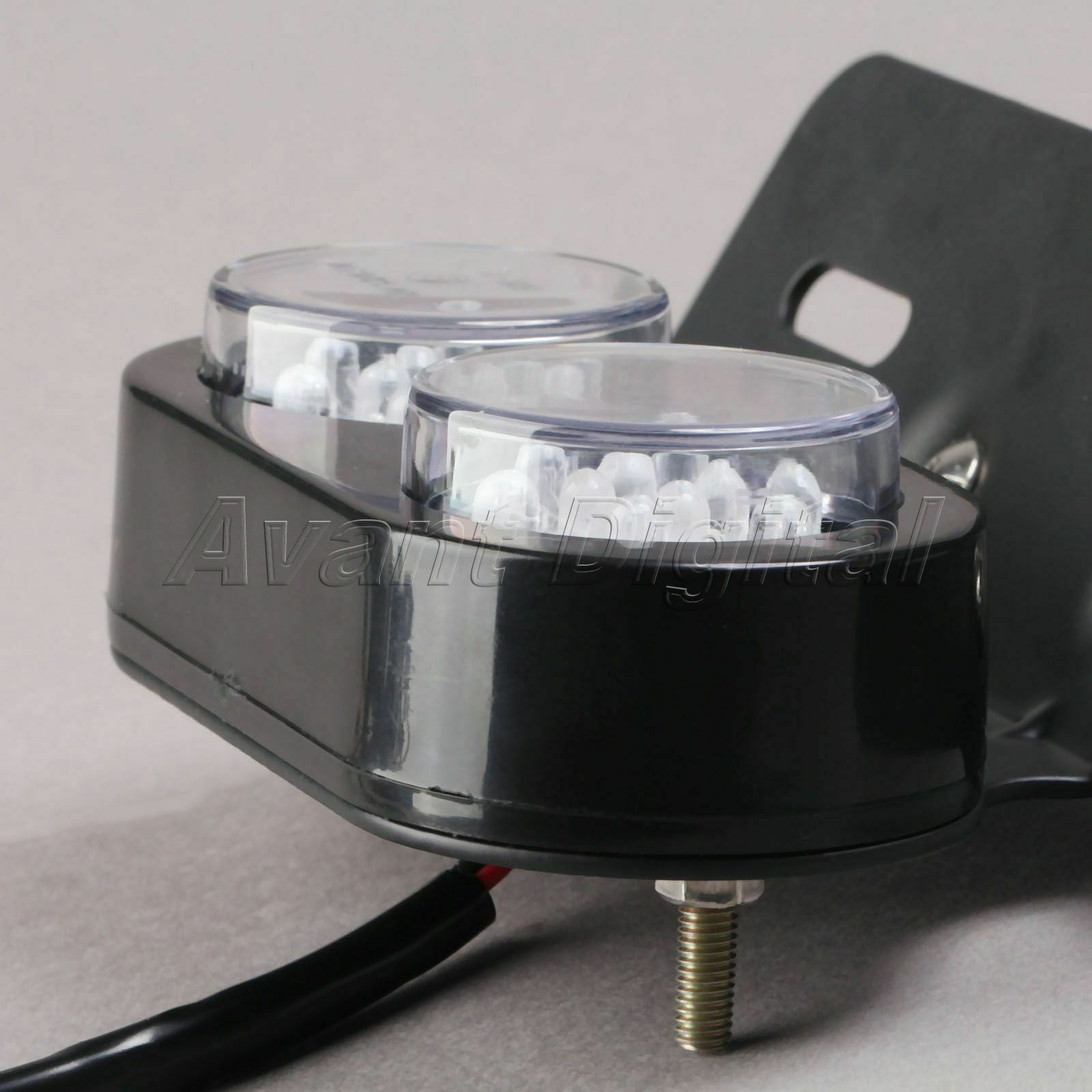 Motorcycle LED Twin Dual License Plate Tail Brake Turn Signal Integrated Light