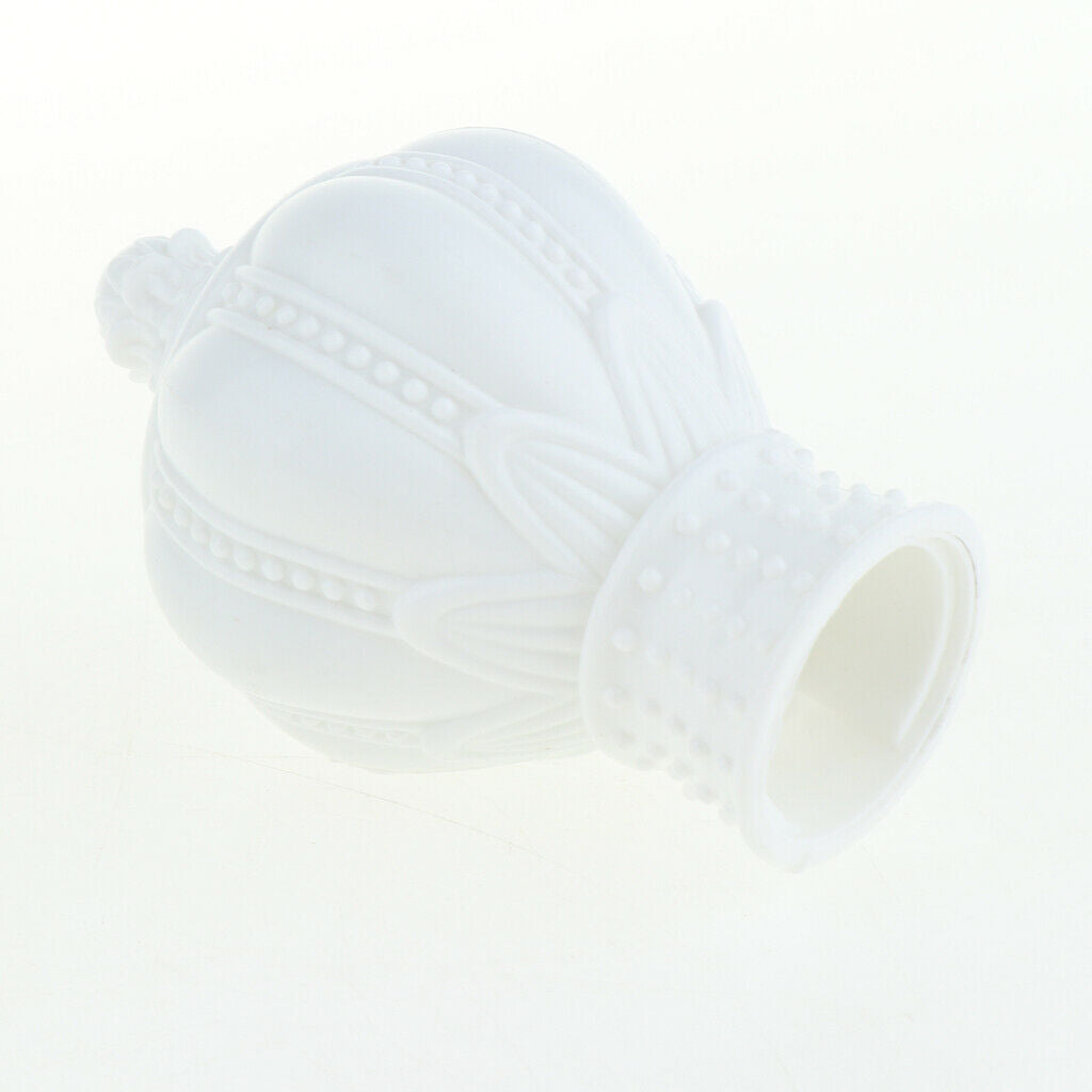 4Pcs Decorative Window Curtain Pole Rod End Cap Final Head 28mm White_2