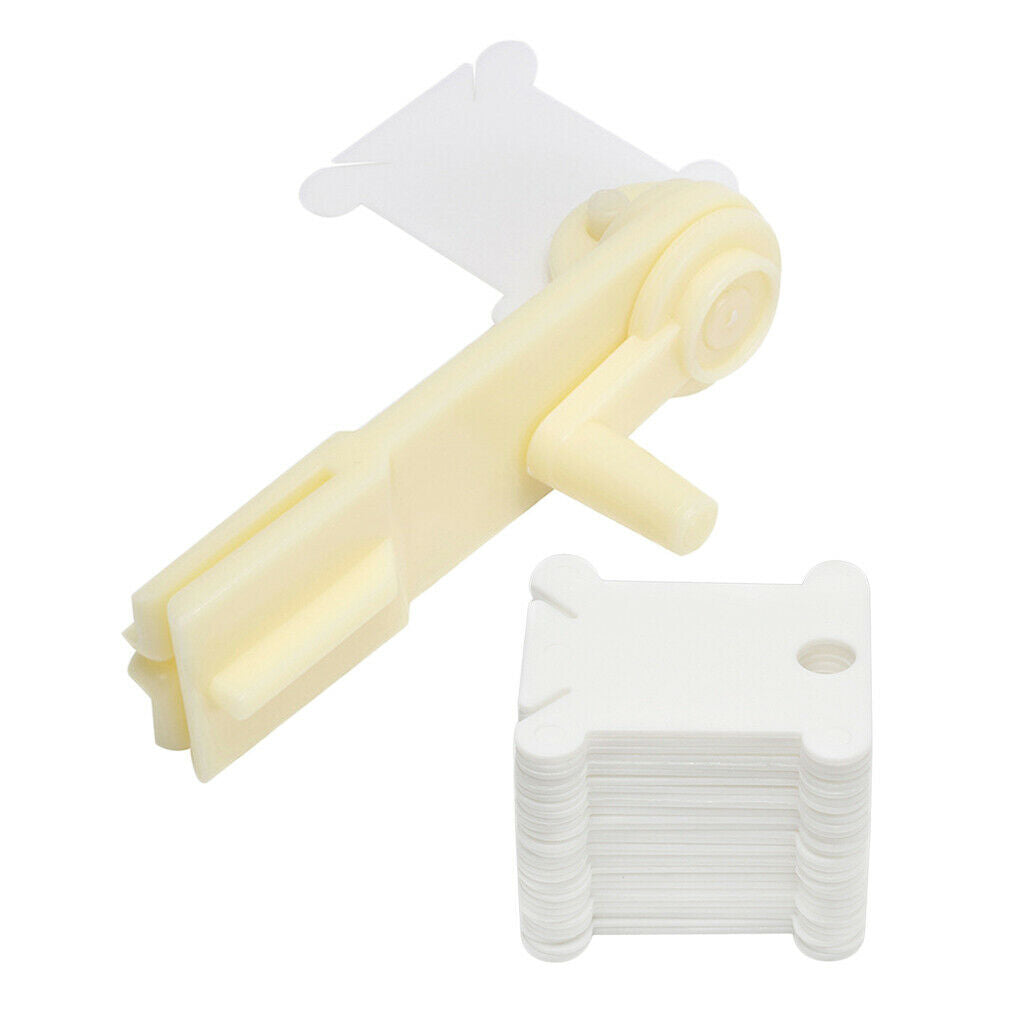 120pcs Plastic Embroidery Floss Bobbins with Winding Tool for Cross-Stitch