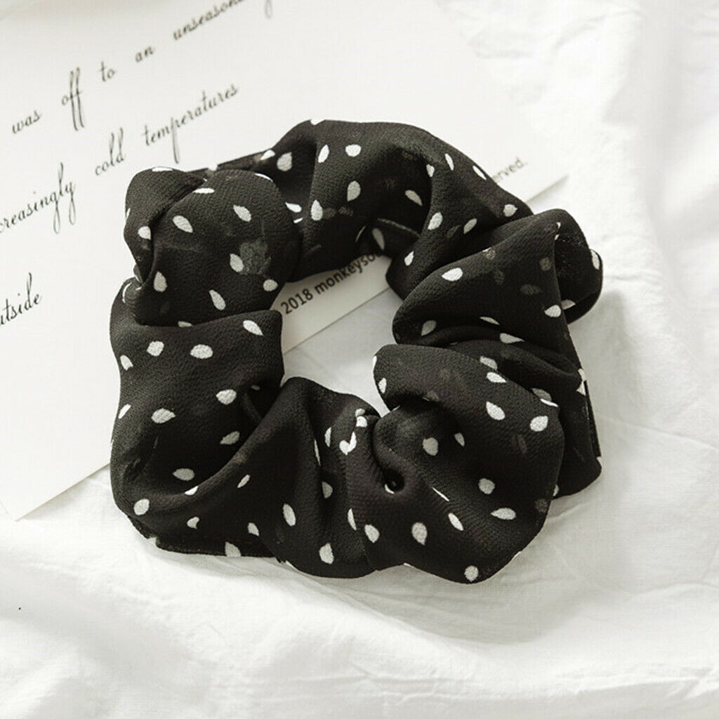 7pack Girls Dot Scrunchies Colorful Stretchy Hair Rope Ties Hair Accessories