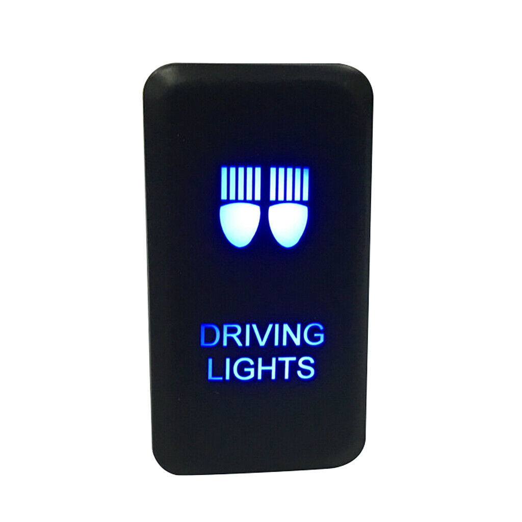 2 Pcs Toggle Switch Onf Rocker Blue LED Front Light Driving Car