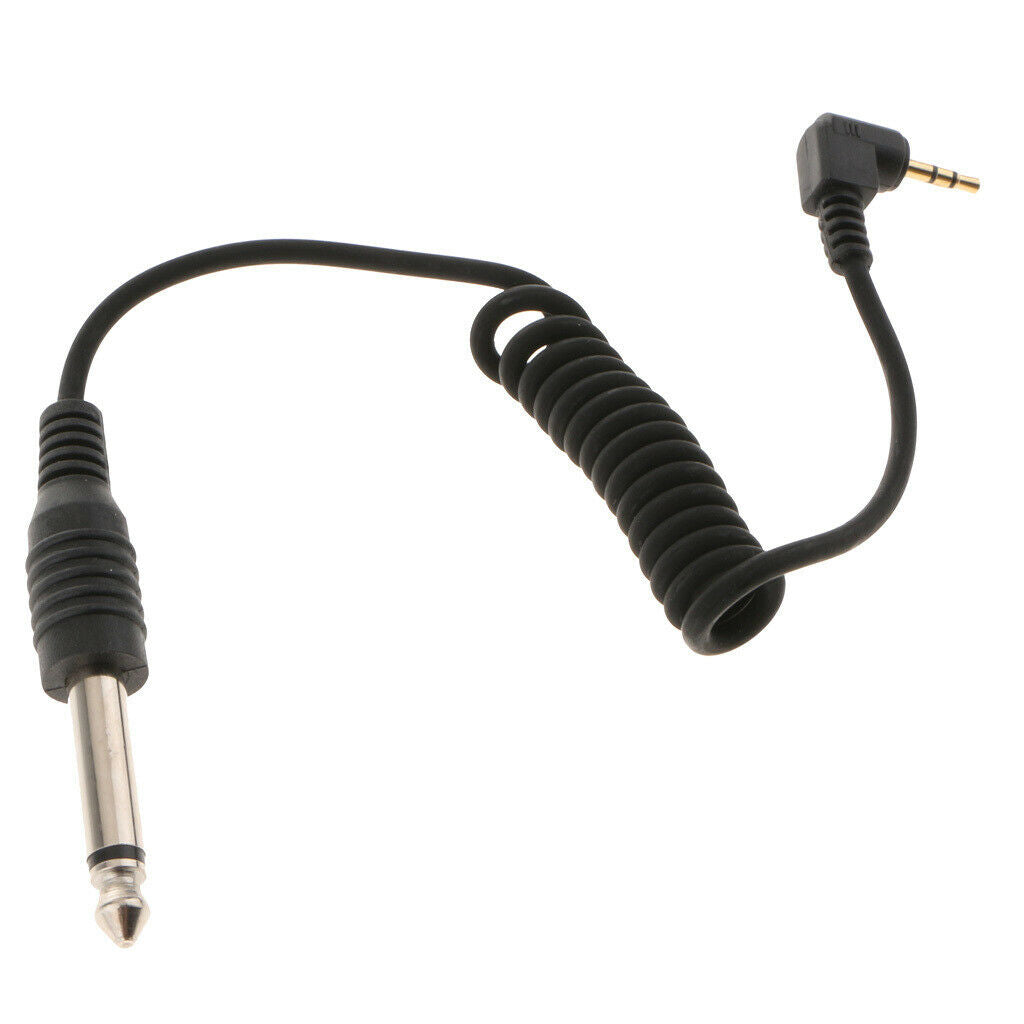 2.5mm to 6.35mm Male FLASH PC Sync Cable Spring Coiled Cable for FS350 FS520