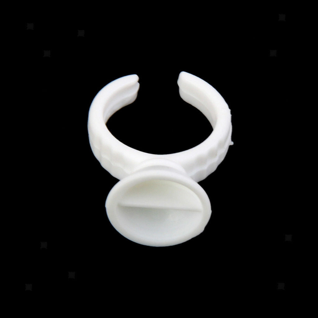 100 Eyelash Extension Disposable Glue Ring Tattoo Pigment Holder 2 Slot S
