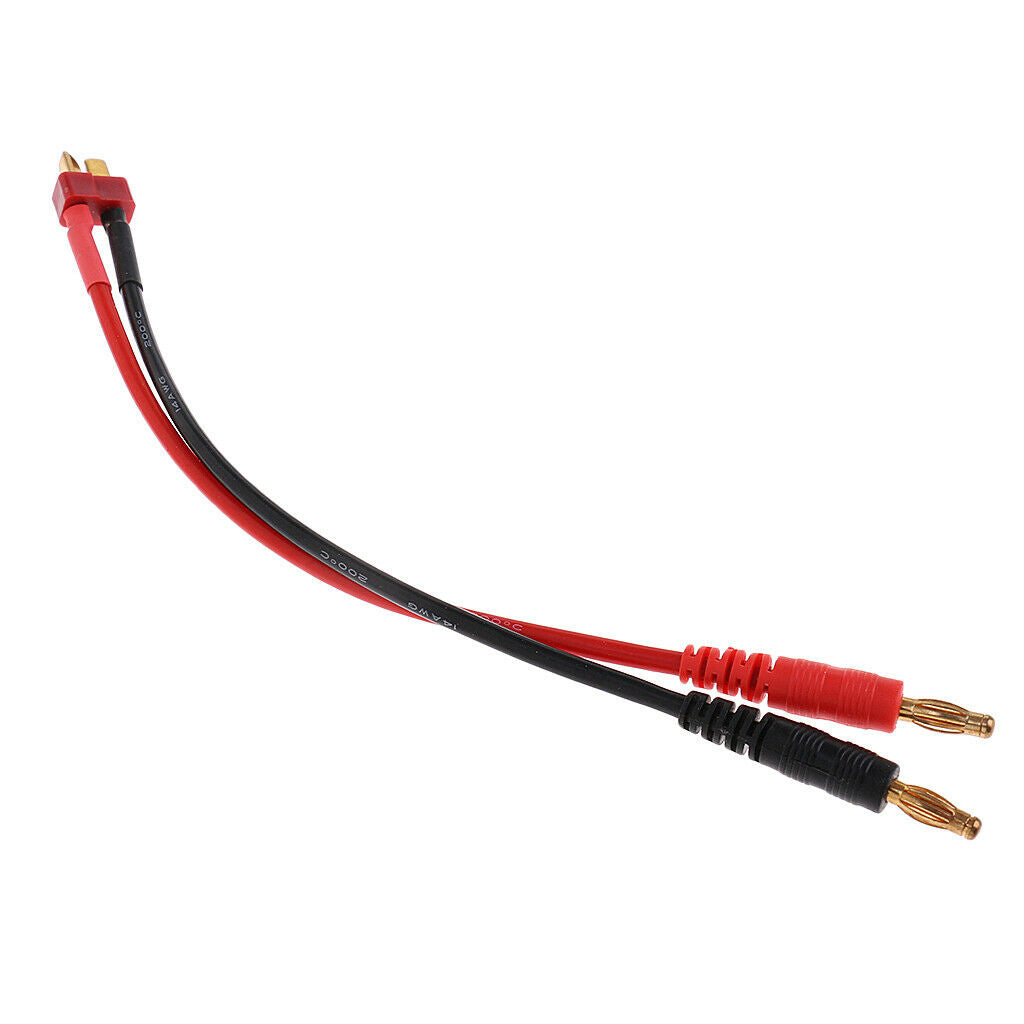 4.0mm banana to t connector male plug cable adapter for rc