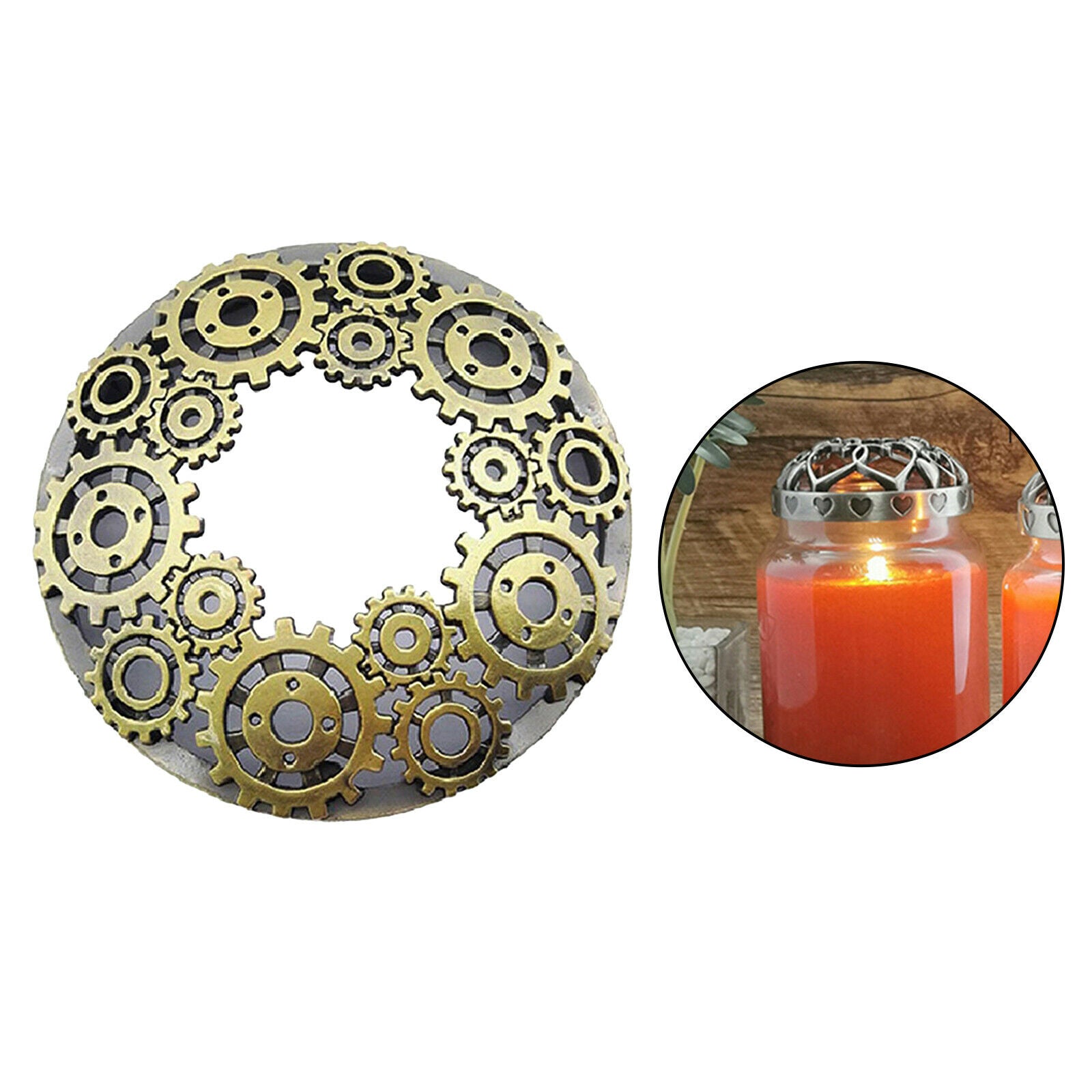 Jar Candles Topper Candle Cover Candle Lid Shades Sleeve Gears for Weddings