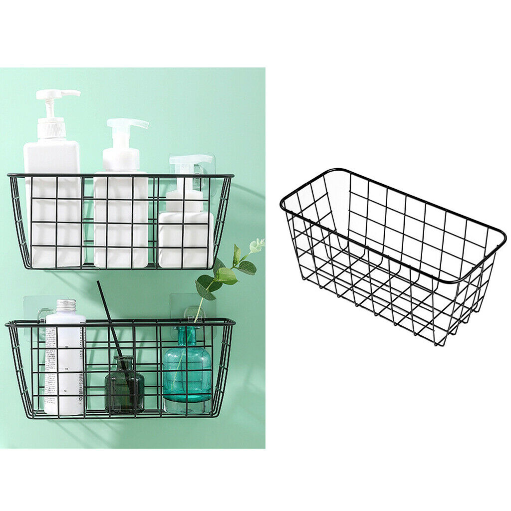 4x Grid Bathroom Soaps Basket Fruit Storage Shelf For Kitchen Bedroom Black