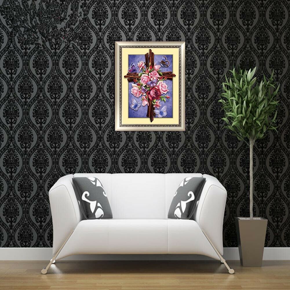 Rose 5D Full Drill Diamond Painting DIY Embroider Craft Cross Stitch Decor @