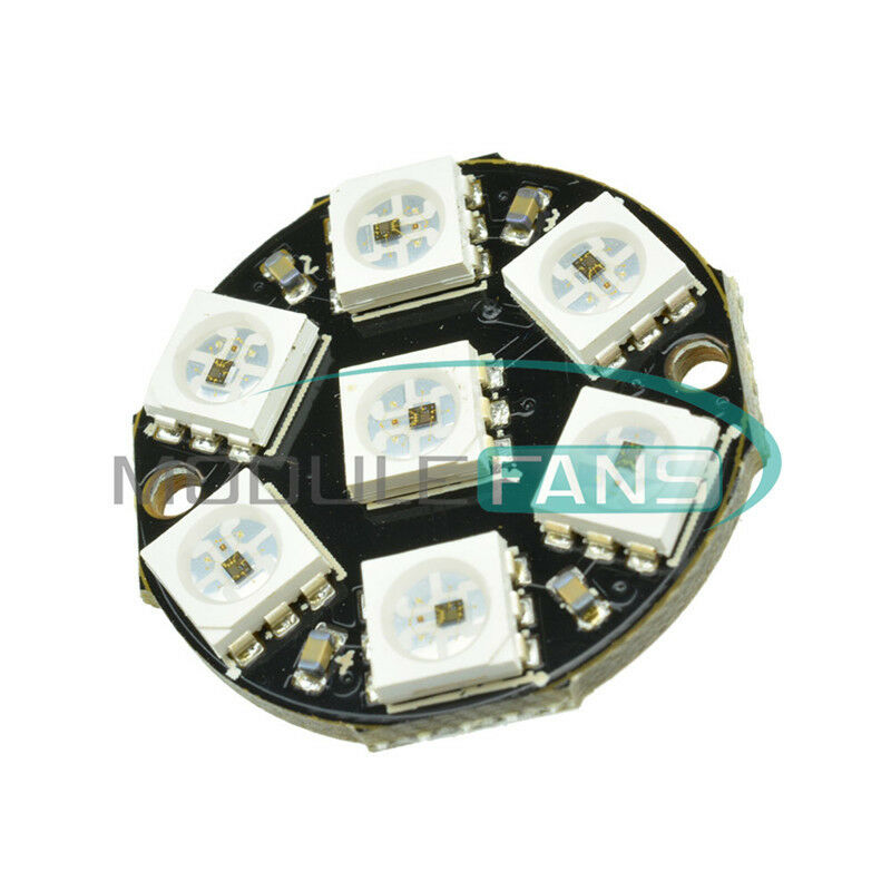 7-Bit WS2812 5050 RGB LED Ring Round Decoration Bulb Arduino MF