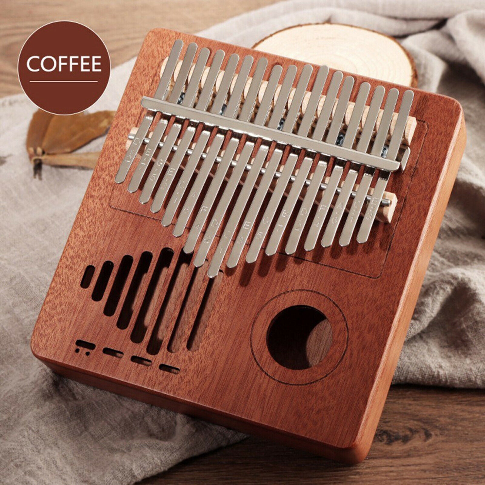 Kalimba 17 Key Thumb Piano Mbira Gift with Velvet Bag Stickers Accessories
