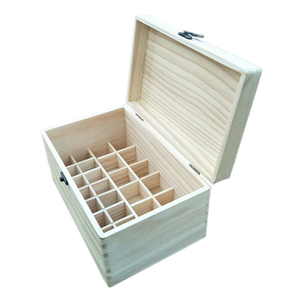 Wooden Box for Essential Oil Storage Organizer Holds 28 Bottles for
