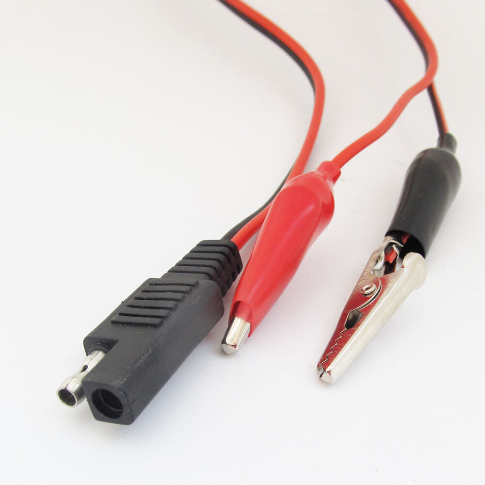 10pcs 0.5M SAE DC Power to Dual 45mm Large Alligator Clip 18AWG Automotive Cable