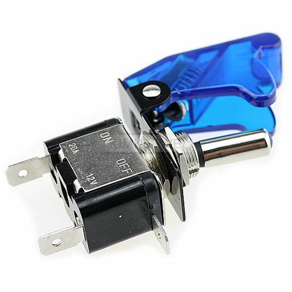 5x Blue LED Illuminated Toggle Rocker Switch With Cover For Car Boat 12V 20A New