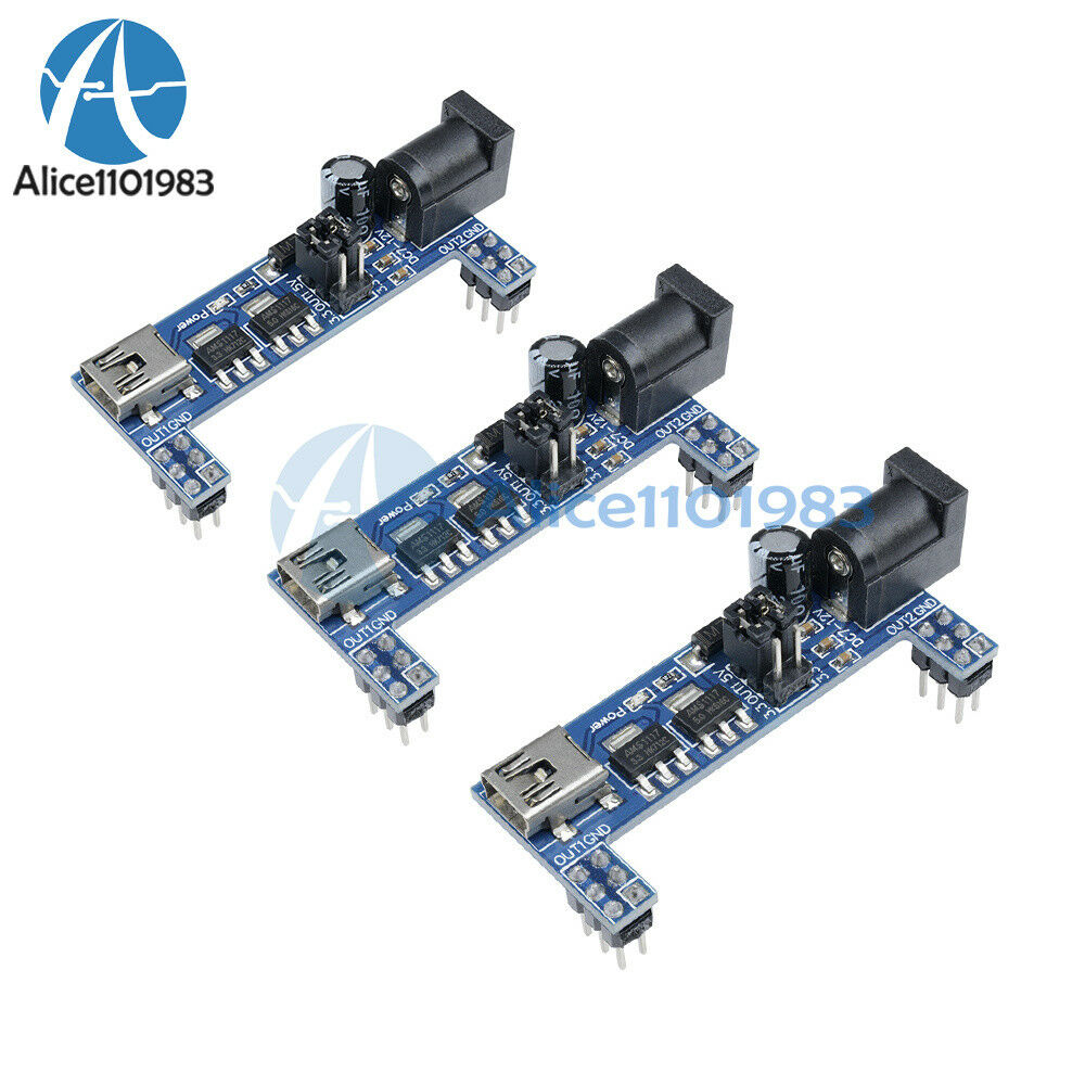 5PCS MB102 Breadboard Power Supply Module 3.3V 5V Solderless Arduino mini usb