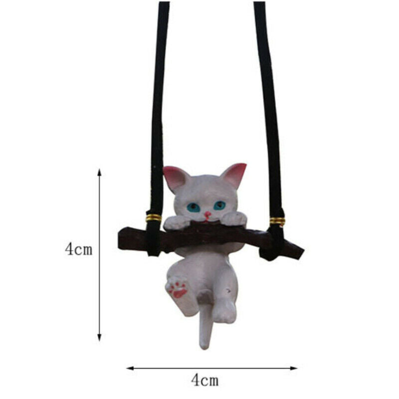Creative Cute Branch Cat Rearview Mirror Pendant Auto Interior Accessories