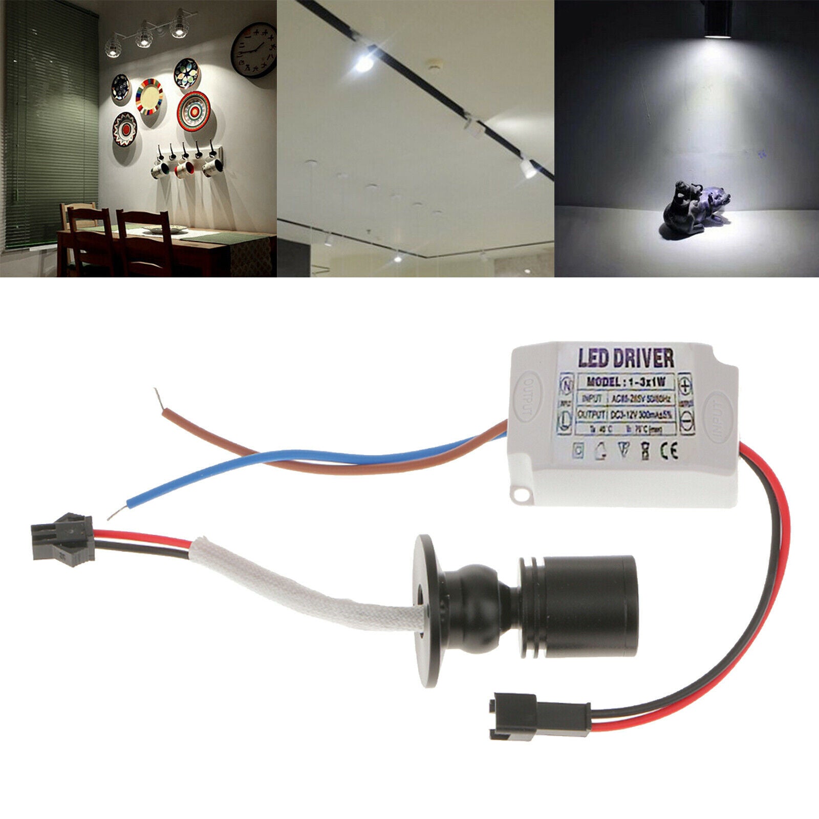 2Pcs 1W Wine Cabinet Mini Night Light LED Black Lamp Spotlight