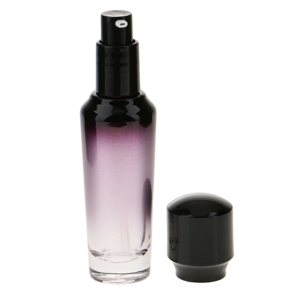 3Pcs Empty Glass Pump Spray Bottle Makeup Lotion Serum Container 35/55/100ml