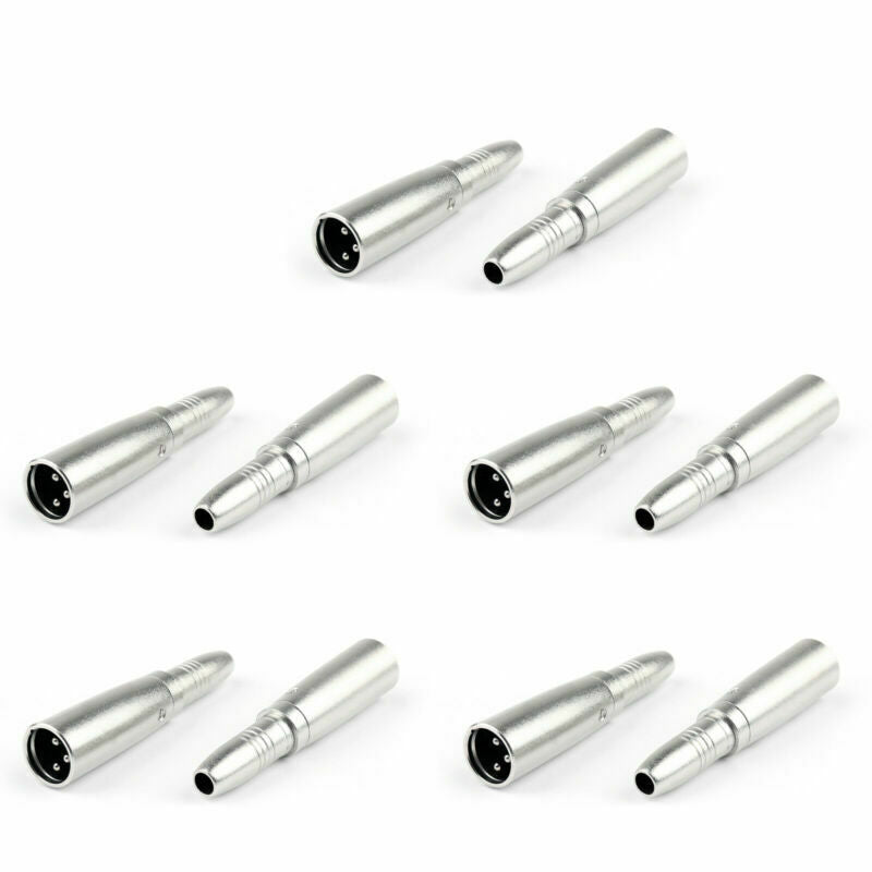 10x XLR 3Pin Male to 1/4" 6.35mm Mono Female Jack Audio Cable Mic Adapter  UA