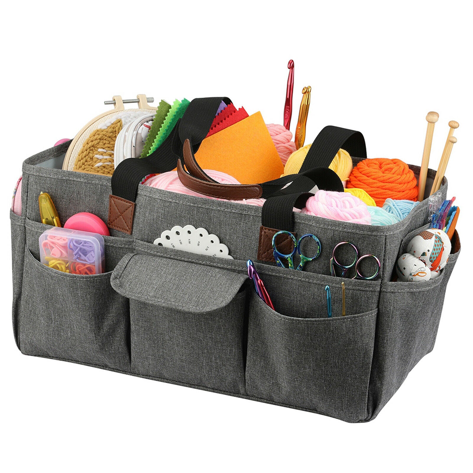 Portable Crochet Hooks Yarn Balls Artist Tote Bags Tools Organizer Storage