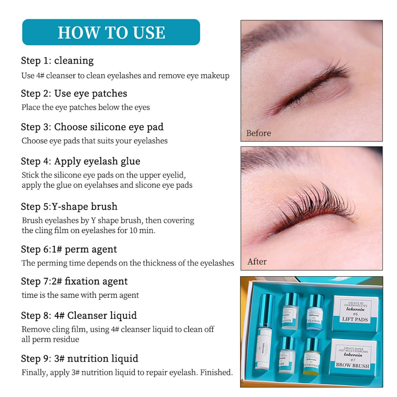 Eyelash Lift Kit Serum Full Eye Lash Perm Lifting Curling Kit Curler Set