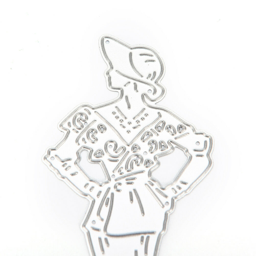 Girl Lady  Metal DIY Cut Dies Stencil Scrapbook Album Paper Card Emboss C.l8