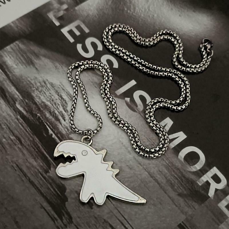 Dino Necklace Funny Dinosaur Neck Ornaments Relationship Jewelry Gifts for Lover