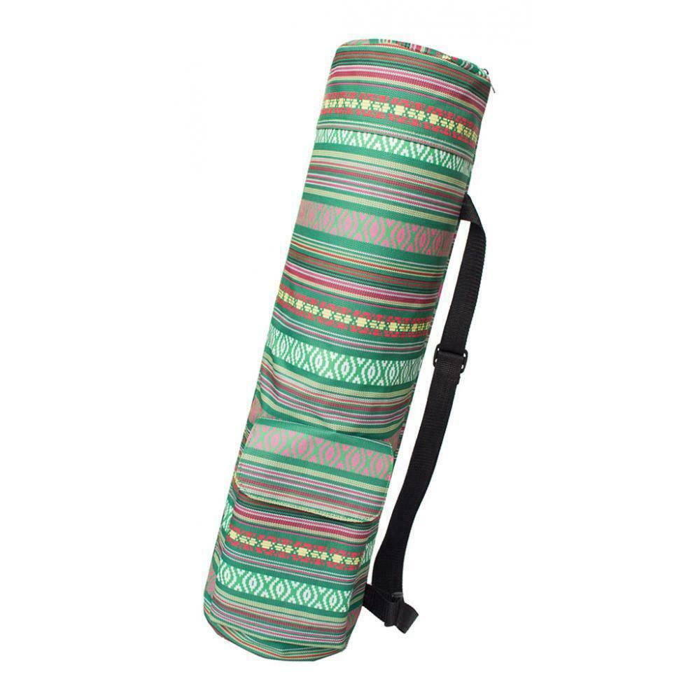 Yoga Mat Carrier Backpack Zipper Closure Shoulder Strap Bag & Phone Pocket