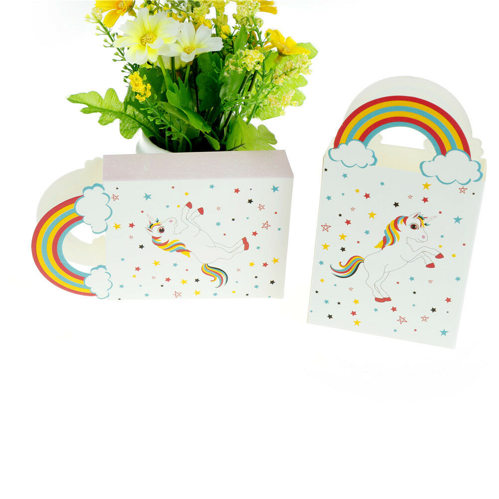 10pcs Rainbow Gift Box Party Candy Box Packages Kids Birthday Decor DD