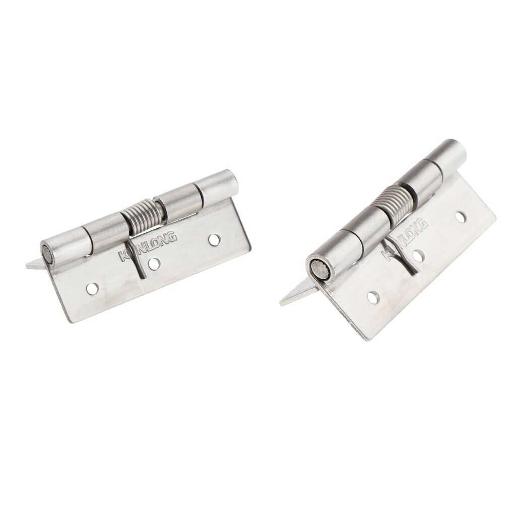 2 Pieces Adjustable Stainless Steel Spring Door Hinges Automatic Closing