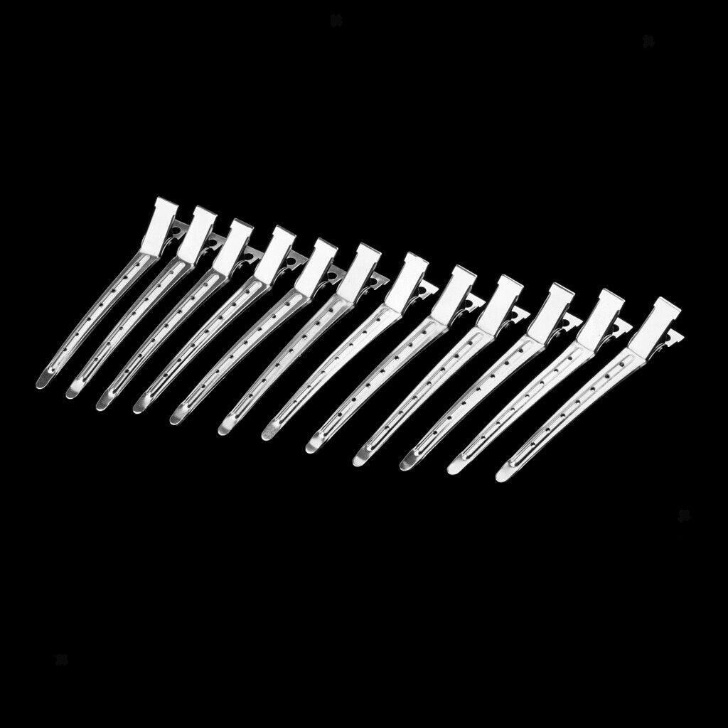 24x Metal Hair Grip Clips Hairdressing Hair Styling Sectioning Curling