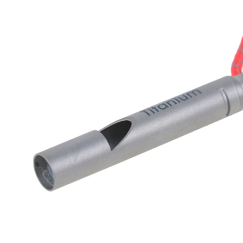 1pc Ultralight Titanium Whistle with Cord Portable Emergency Camping WhistleBDA