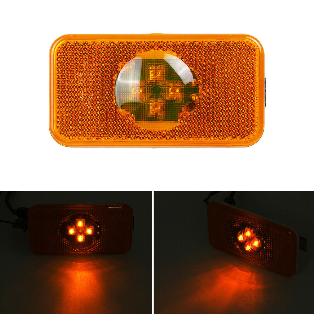 2x 24v Amber Led Indicator Light Side Marker Lamp 20789440 For Volvo Truck
