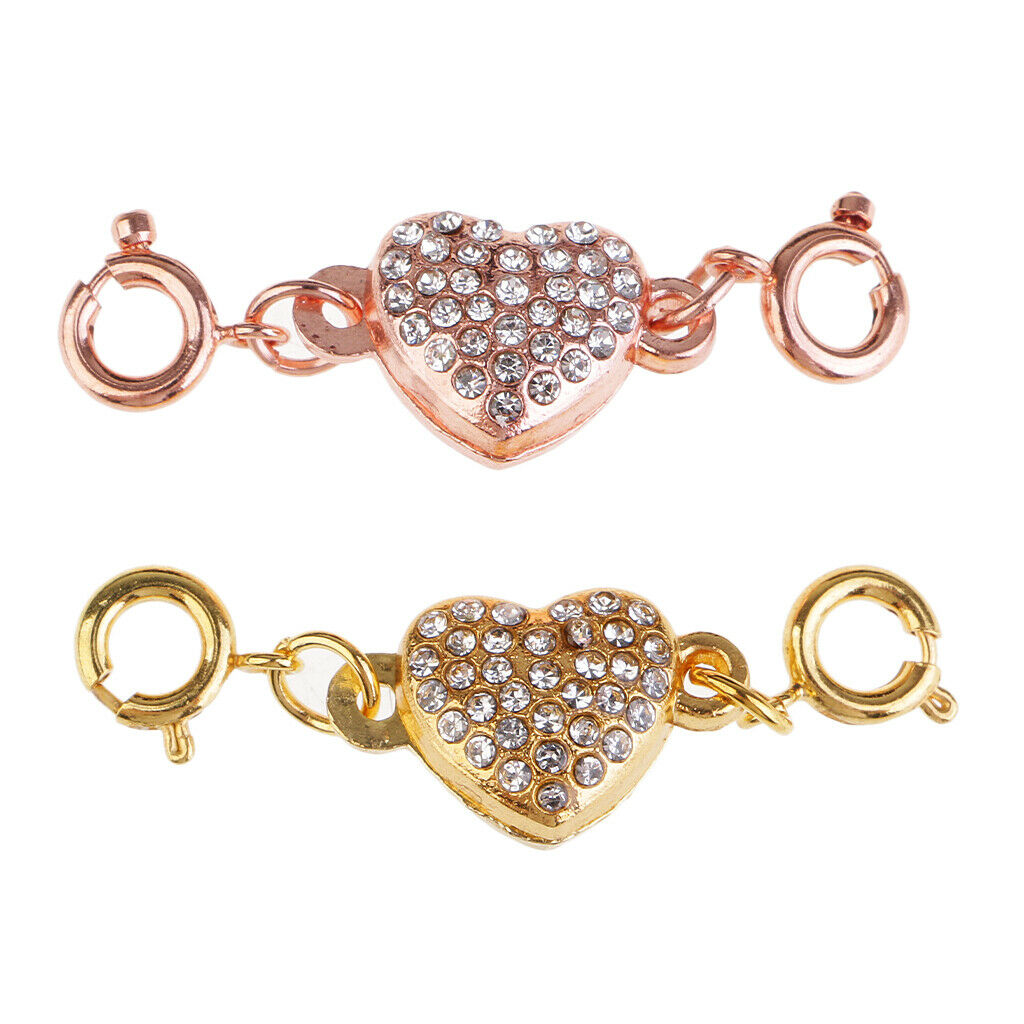 2 Sets Heart Shape Magnetic Clasp Buckle Link Locks for DIY Jewelry Connect