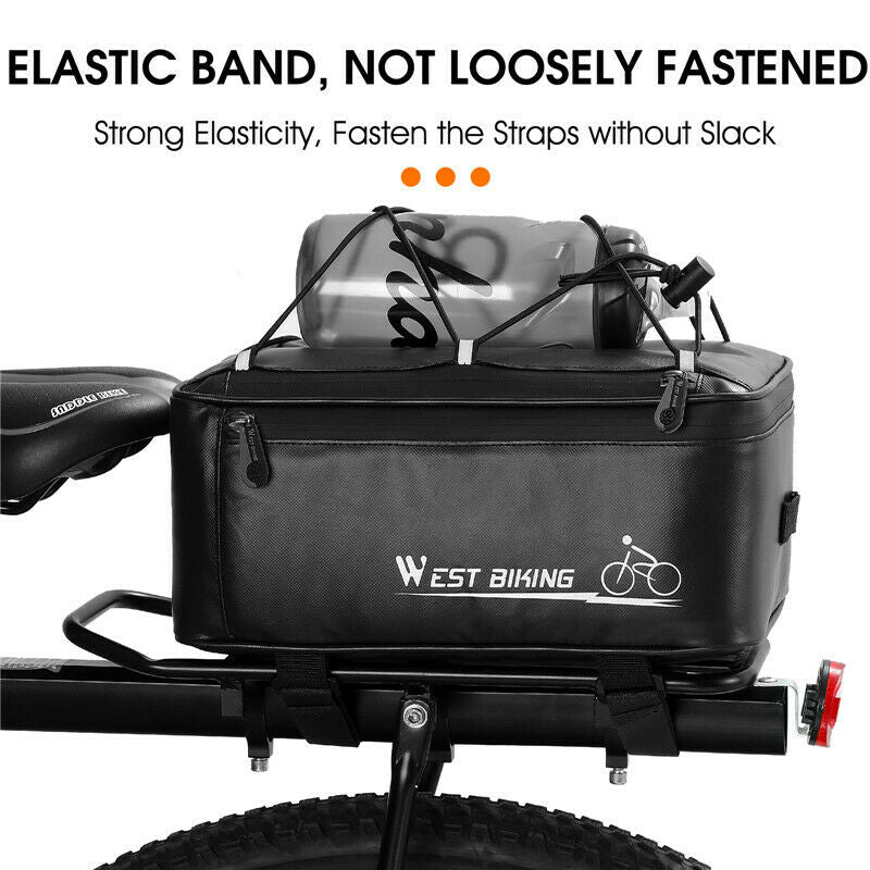Bicycle Rear Shelf Bag 8L Large Capacity Bag MTB Saddle Pannier Bag Kit W/Cover
