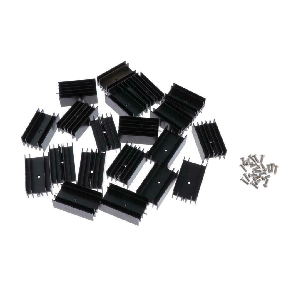 20x Triode Aluminium Heat Sink 7805 Transistor Heatsink Cooler Single Needle