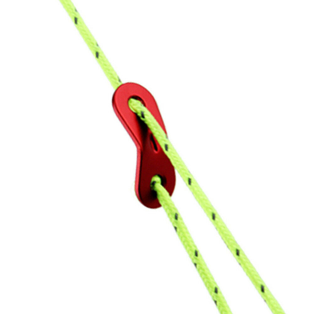 10Pcs Red Alloy Tent Awning Cord Rope Fastener Guy Line Bent Runner Tensioner