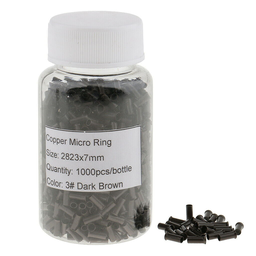 1000x Copper Tube Beads Micro Link Rings Lined for Hair Extensions Apply