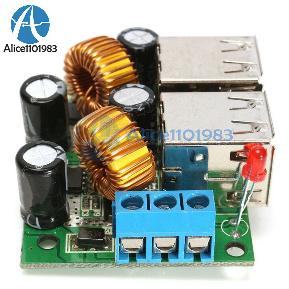 5PCS 4-USB Port Step-down Power Supply Converter Board DC 12V 24V 40V to 5V 5A