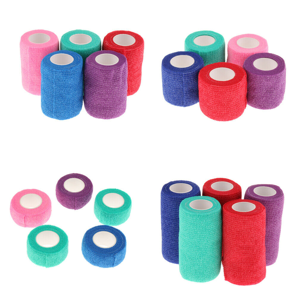 10pcs Pet Non Woven Vet Wound Cohesive Bandage Cat Vet Easy to Take Off L/S