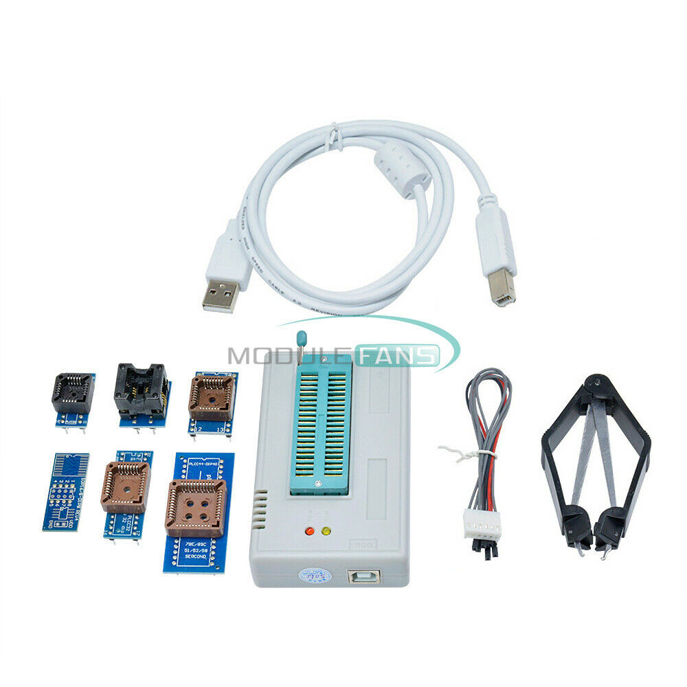 TL866II Plus Programmer USB EPROM FLASH BIOS 7 Adapter Socket Extractor TL866
