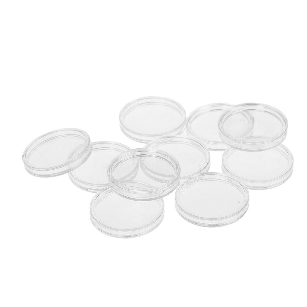 10Pcs 33mm plastic round applied clear cases coin storage capsules holde Lt