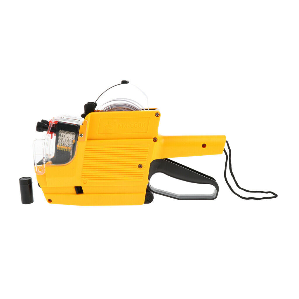 MX-6600 / 10 Digits 2 Lines Price Tag Gun Price Labeler, 6-Currency, Yellow
