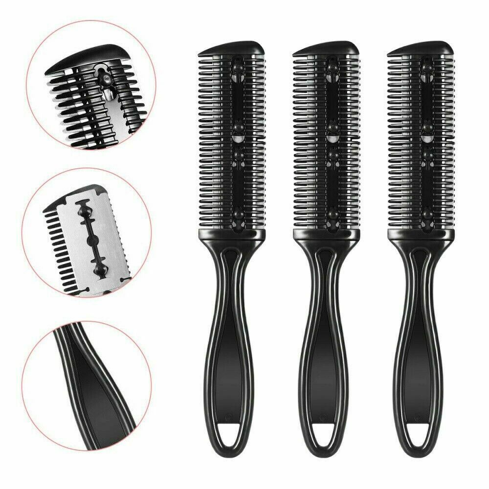 3X Hair Brush Cutter Comb Beard Trimmer Cut Thinning Slice Hair Shaper Razor Kit