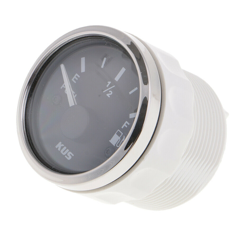 2" 52mm Universal Boat Marine Car Fuel Level Gauge E-1/2-F Stainless Bezel
