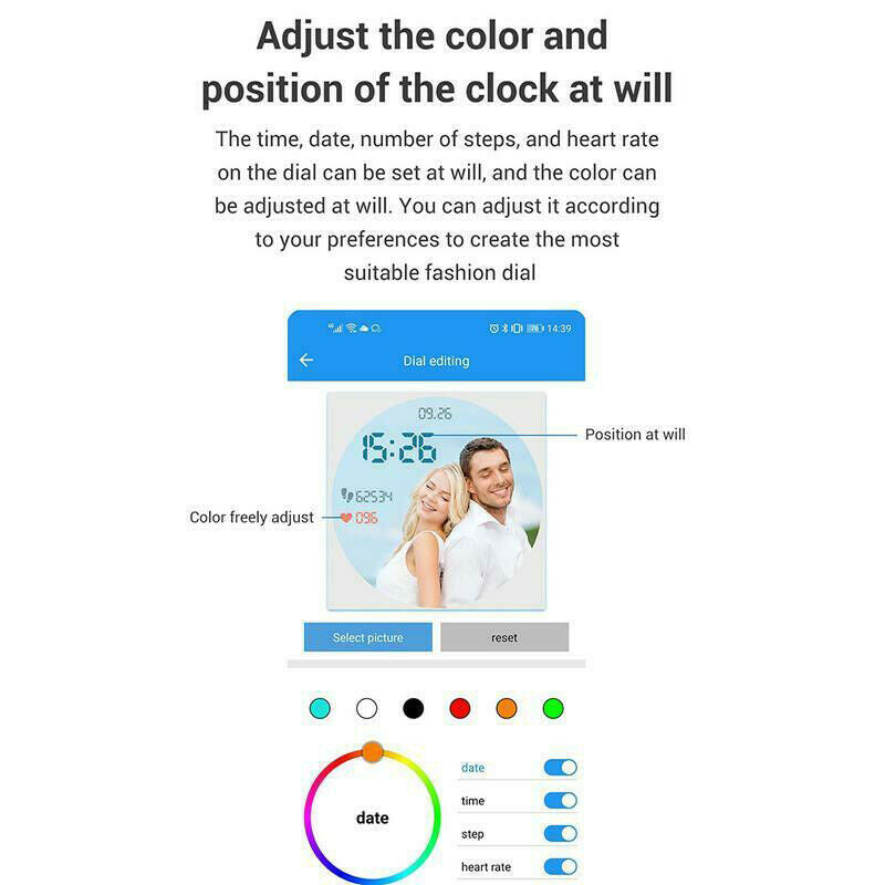 T6 Touch Screen Smart Watch Sport Heart Rate Blood Tracker Monitor