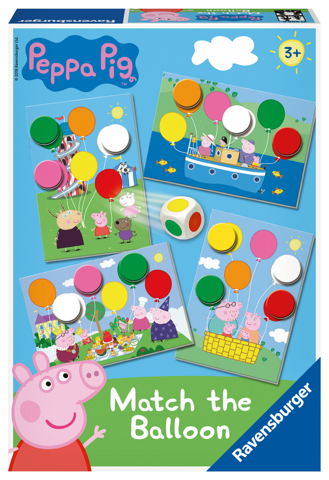 21406 Ravensburger Peppa Pig Balloon Game Childrens Games 26 Pieces Age 6+ Years